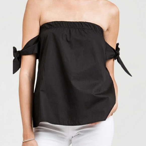 J.O.A. Tops - J.O.A. black off the shoulder blouse
